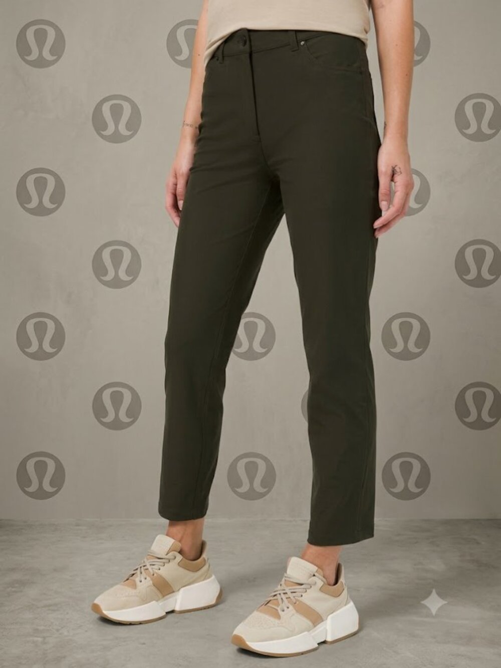 Lululemon City Sleek 5 Pocket 7/8 Pant - Dark Olive - SZ 6